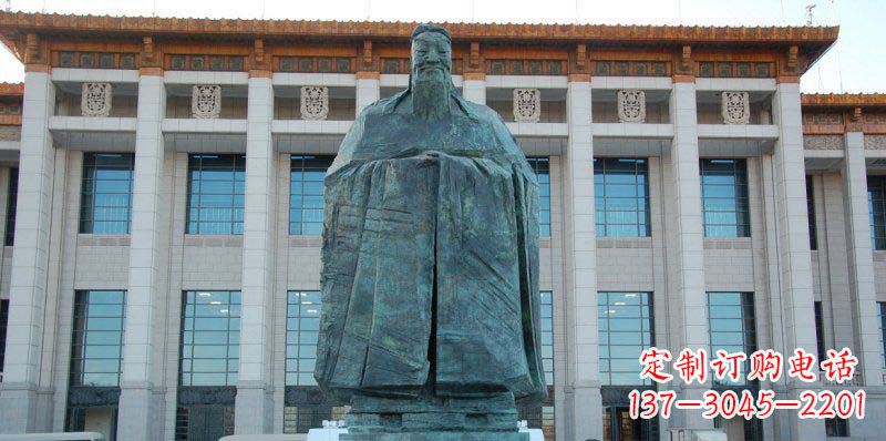 廊坊校园孔子景观铜雕