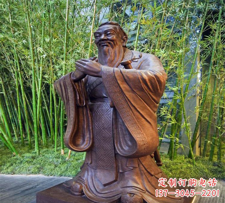 廊坊校园孔子行教像铜雕