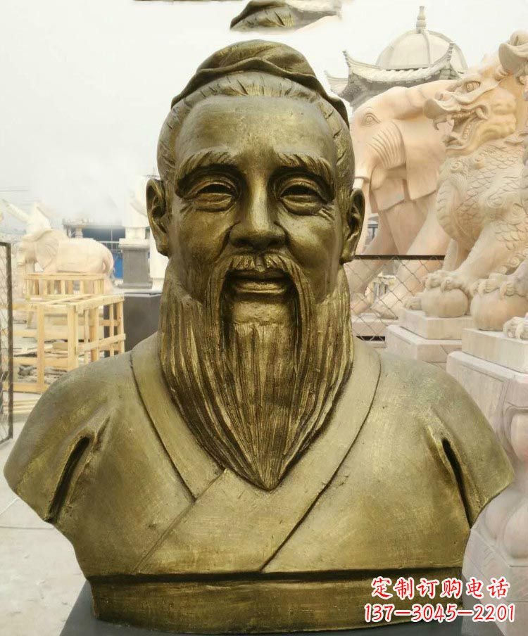 廊坊校园孔子胸像铜雕