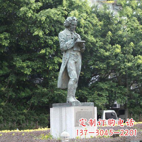 廊坊校园名人贝多芬铜雕塑像-音乐学院校园人物雕塑