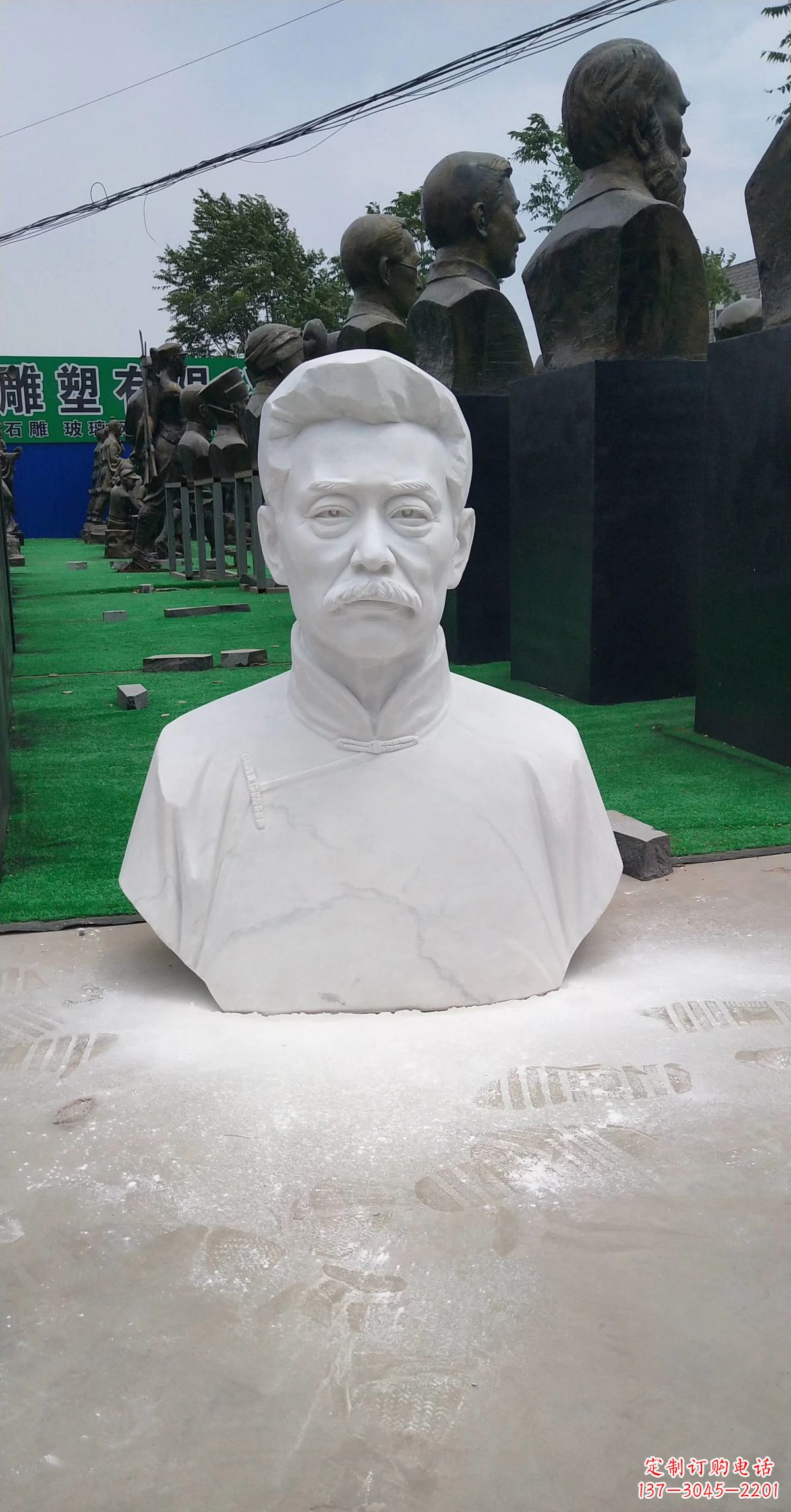 廊坊校园名人汉白玉鲁迅头像
