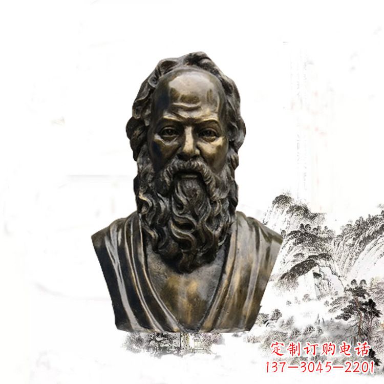 廊坊校园名人苏格拉底头像雕塑