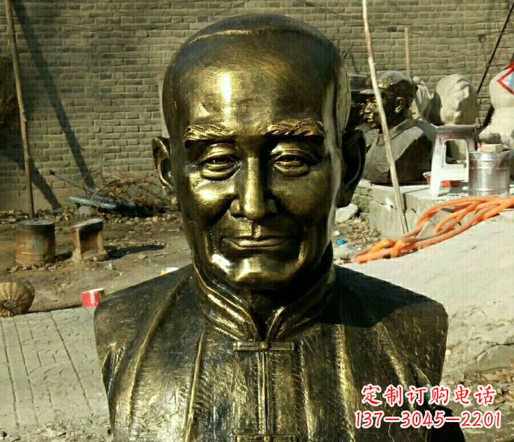 廊坊校园名人叶圣陶胸像铜雕