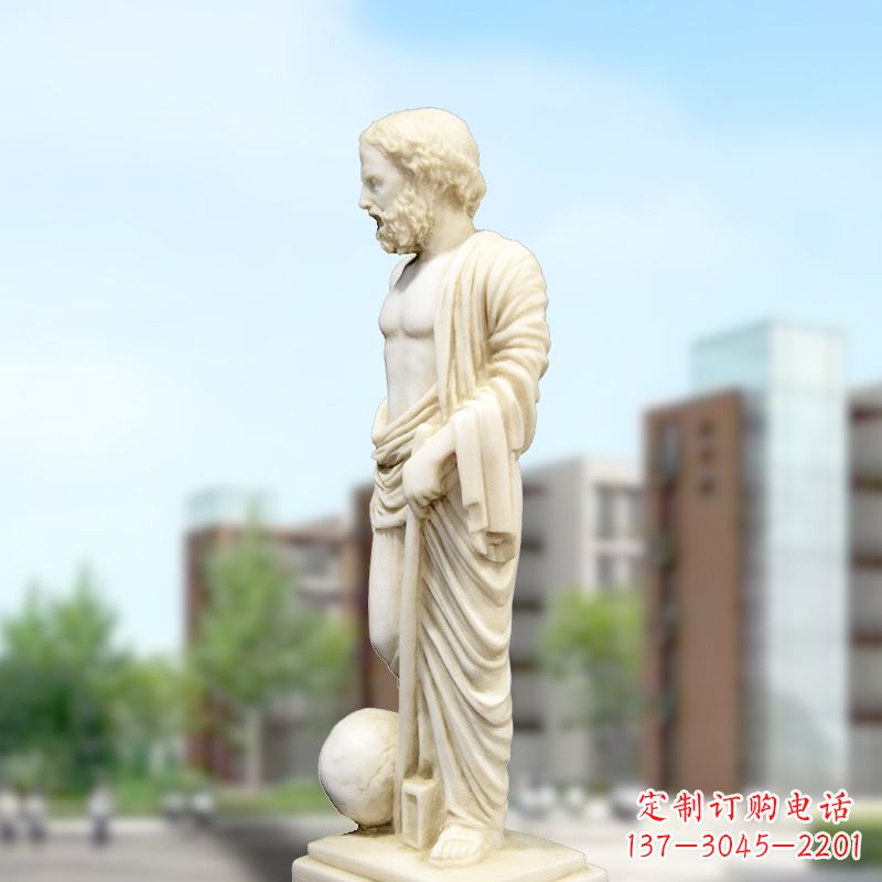 廊坊校园名人著名物理学家阿基米德石雕塑像