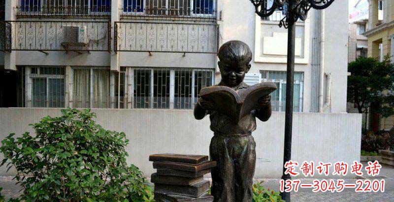 廊坊校园念书的小男孩景观铜雕