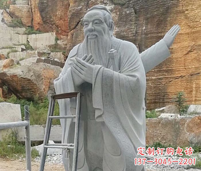 廊坊校园人物大理石孔子石雕