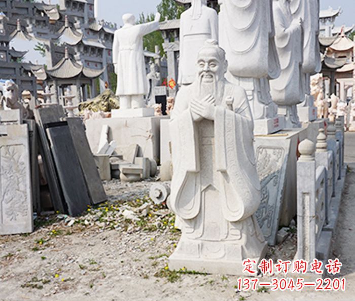 廊坊校园人物孔子石雕 (3)