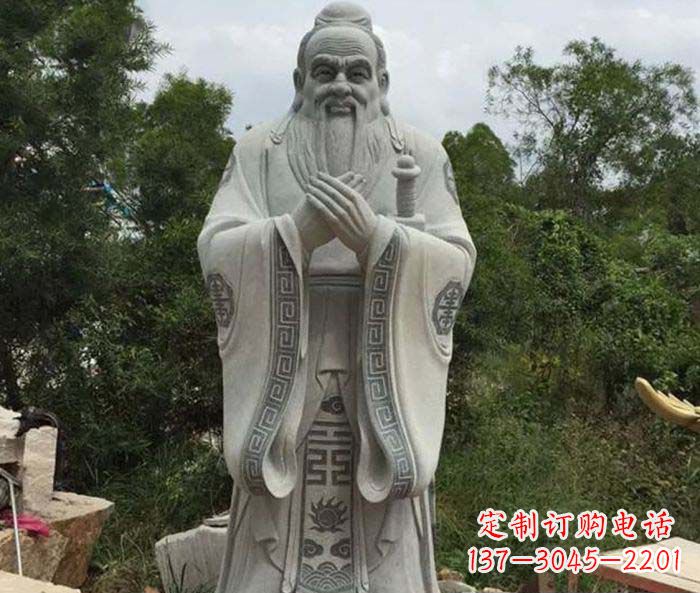 廊坊校园人物孔子石雕