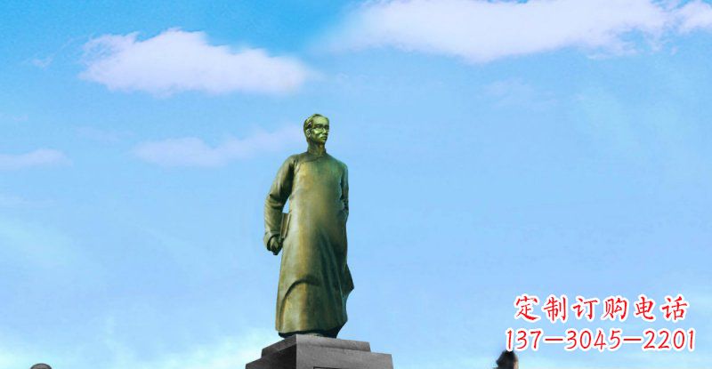 廊坊校园朱自清近代名人铜雕