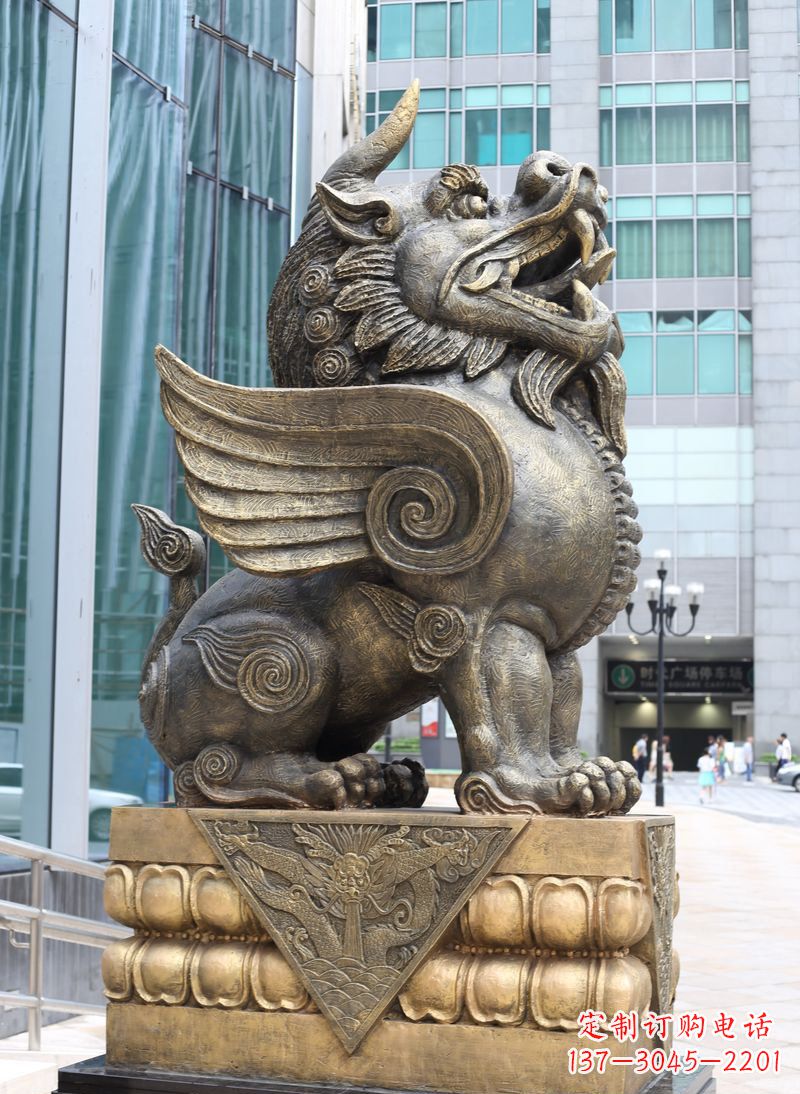 廊坊獬豸法院独角兽铜雕
