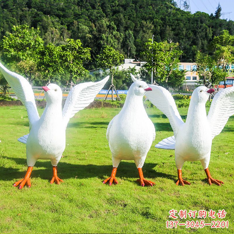 廊坊信阳师院和平鸽雕塑