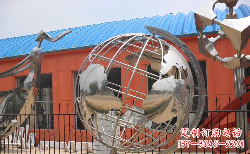 廊坊学校不锈钢地球仪雕塑