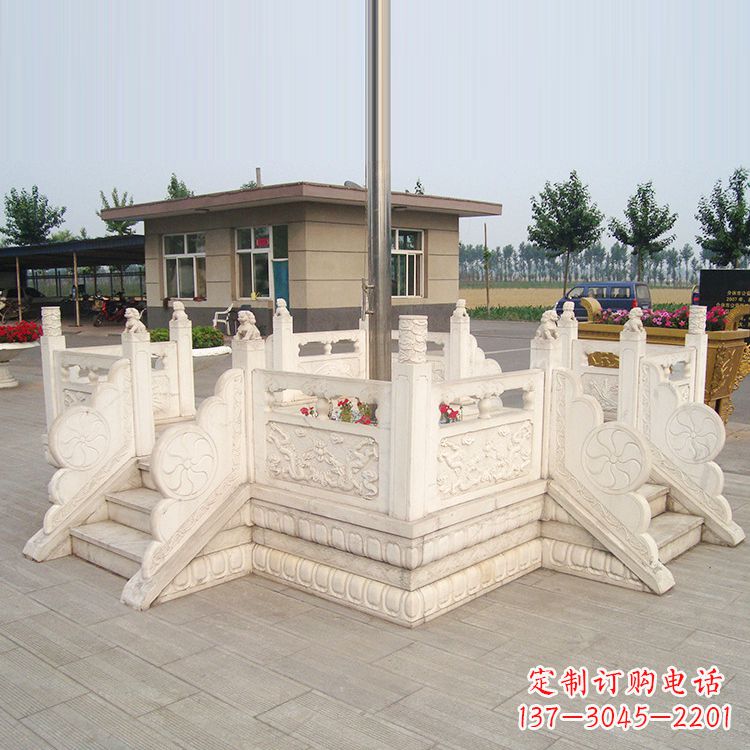 廊坊学校校园芝麻白广场升旗台