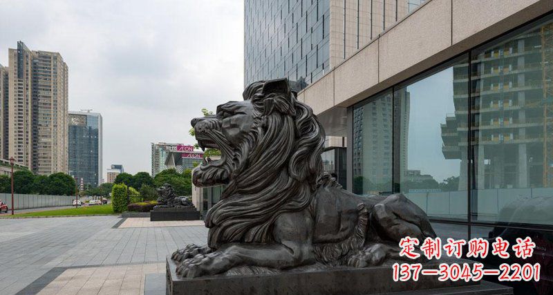 廊坊银行铜狮子汇丰狮铜雕
