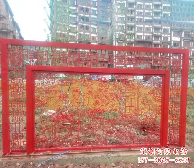 廊坊迎春福字剪纸雕塑