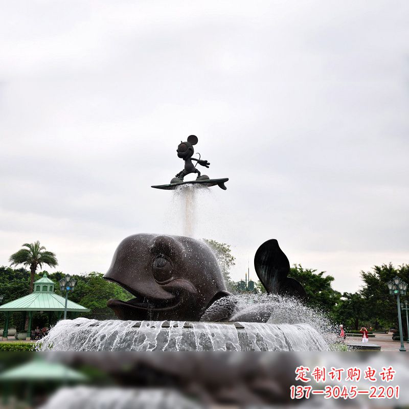 廊坊鱼和小孩水景喷泉