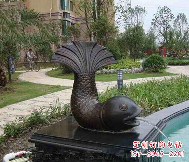 廊坊鱼喷泉铜雕