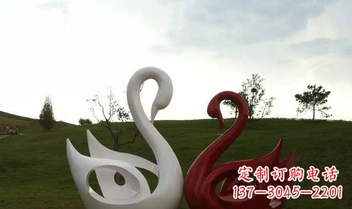 廊坊园林不锈钢抽象天鹅雕塑
