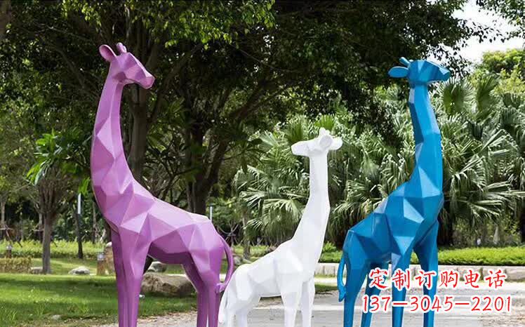廊坊园林不锈钢动物长颈鹿雕塑