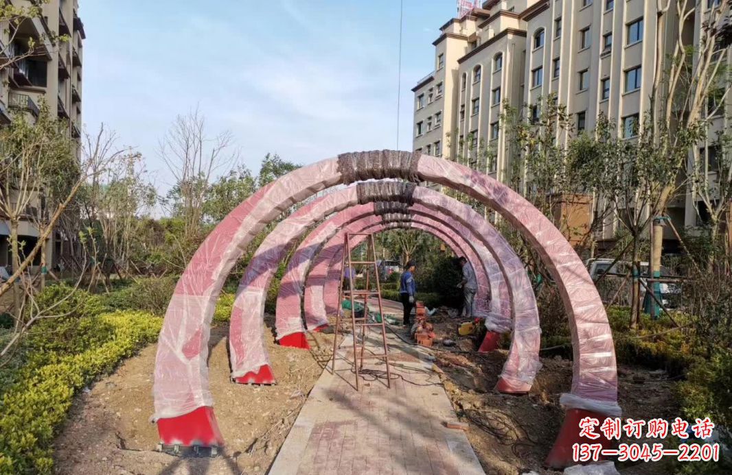 廊坊园林不锈钢拱门景观雕塑