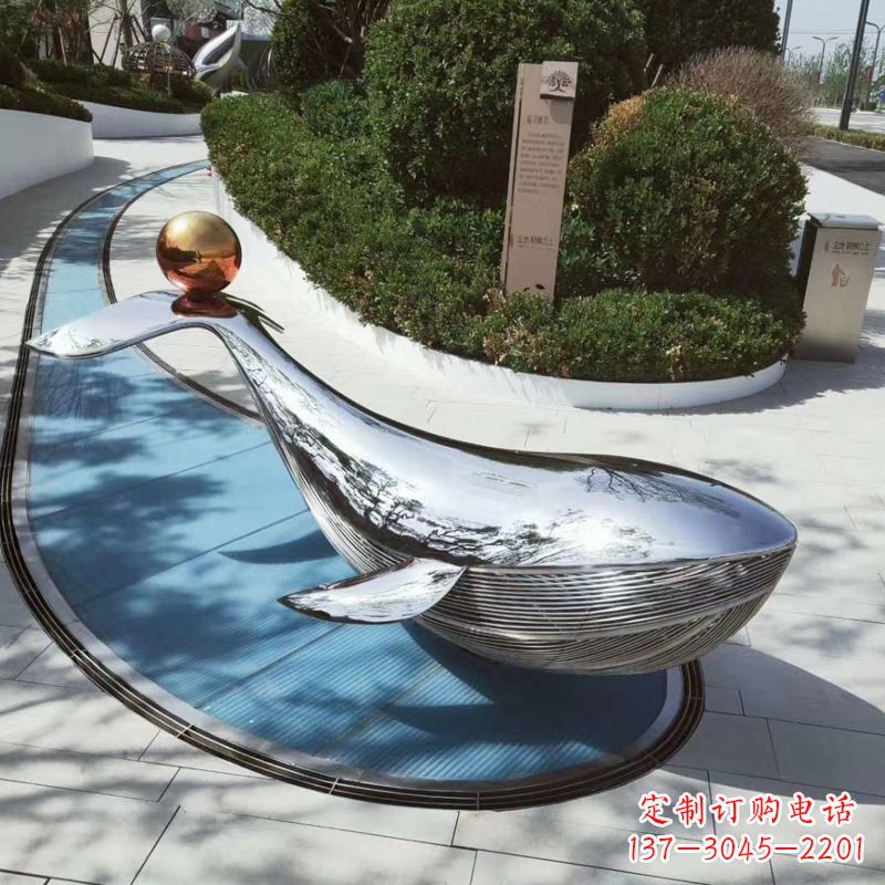 廊坊园林不锈钢海豚景观摆件