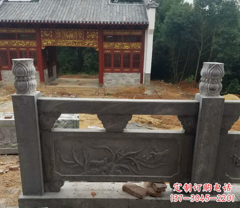 廊坊园林仿古兰花石浮雕栏板景观石雕