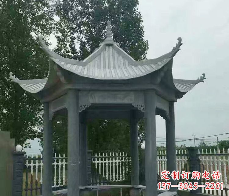 廊坊园林仿古石凉亭景观石雕 (2)