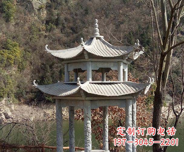 廊坊园林仿古双层石雕凉亭