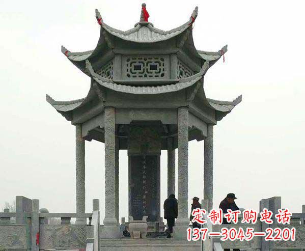 廊坊园林仿古双层石凉亭景观石雕
