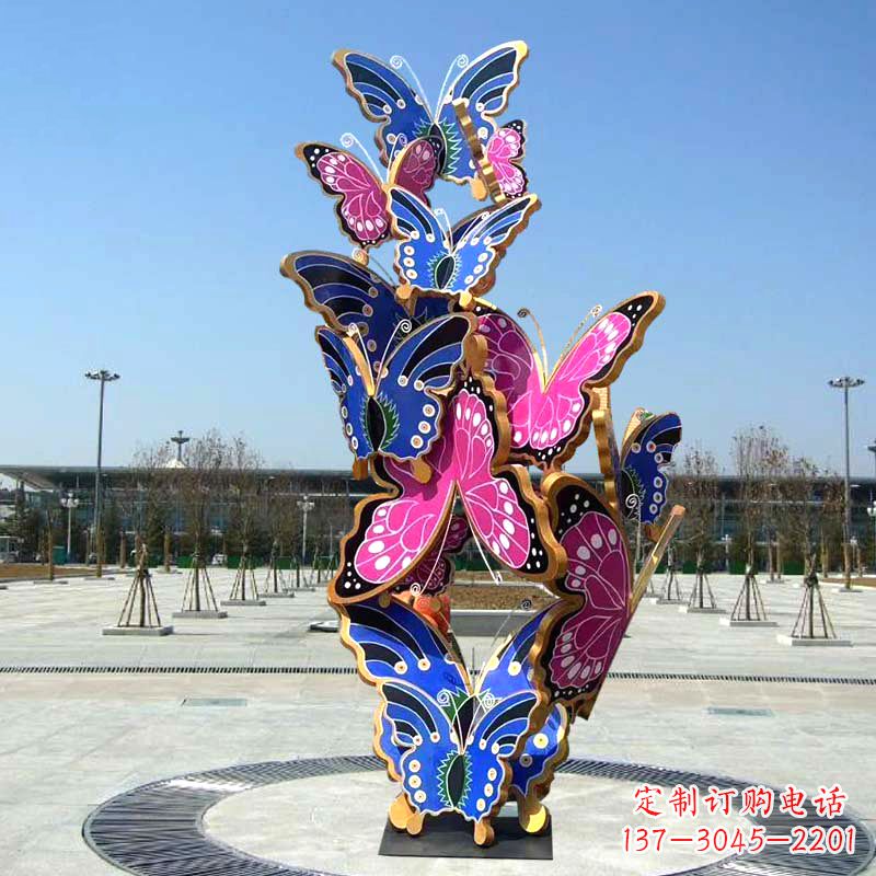 廊坊园林广场蝴蝶不锈钢动物景观雕塑