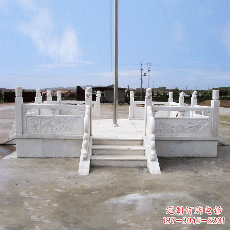 廊坊园林广场升旗台汉白玉石雕国旗台
