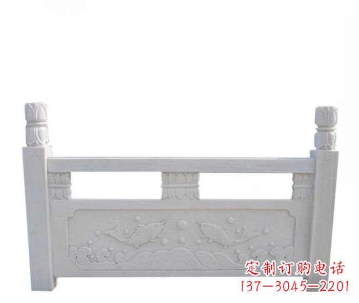 廊坊园林汉白玉石浮雕栏板