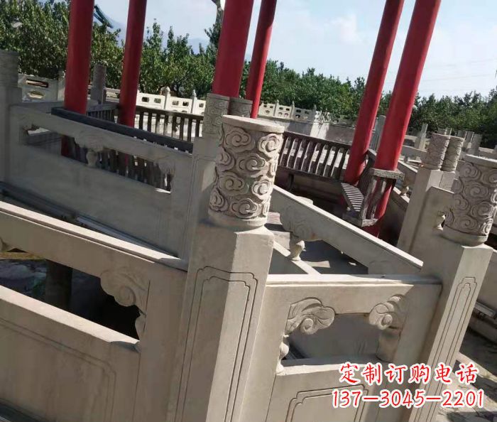 廊坊园林景观大理石桥栏板石雕 (3)
