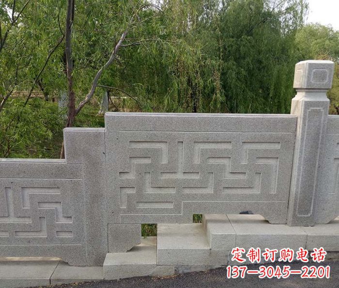 廊坊园林景观大理石桥栏板石雕 (7)
