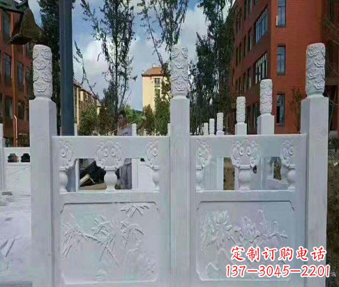 廊坊园林景观大理石桥栏板石雕_2