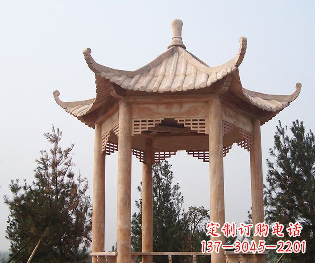 廊坊园林景观单层石雕凉亭 (3)