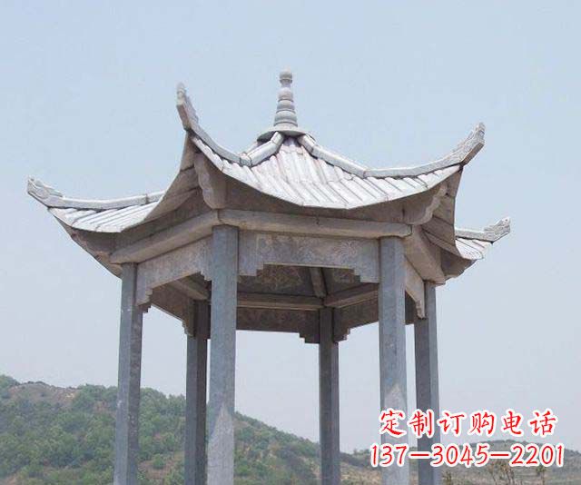 廊坊园林景观单层石雕凉亭 (2)