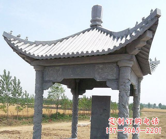 廊坊园林景观单层石雕凉亭 (4)