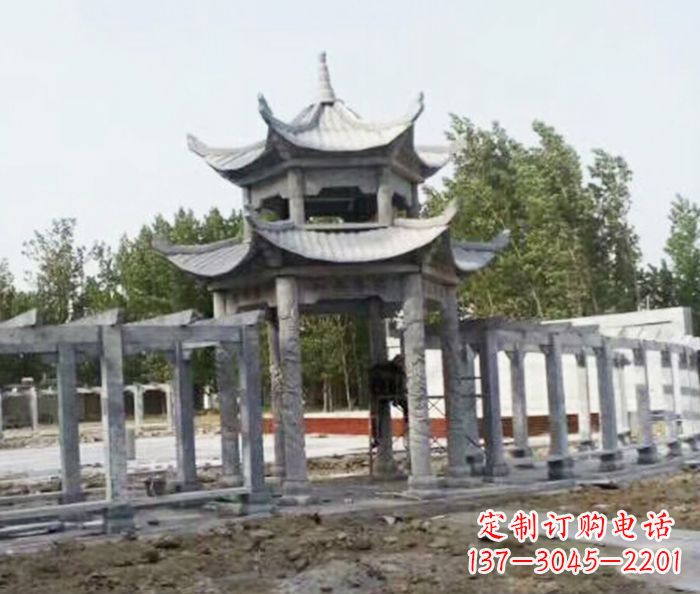 廊坊园林景观多层凉亭石雕 (2)