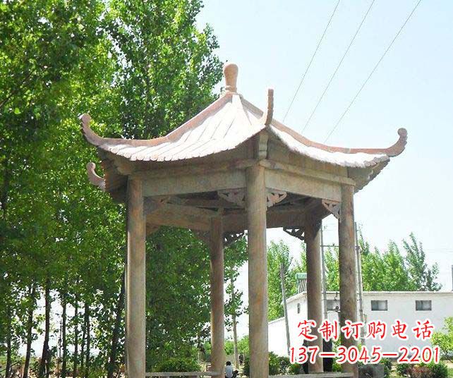 廊坊园林景观单层石雕凉亭