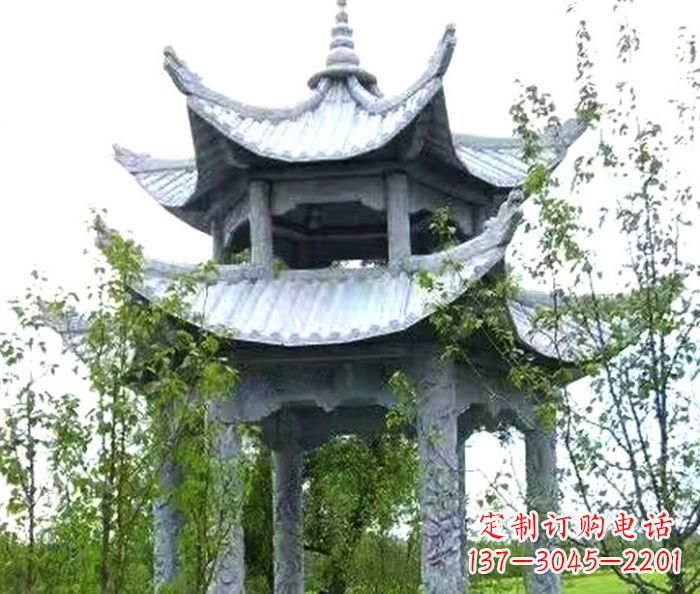 廊坊园林景观仿古六角石凉亭