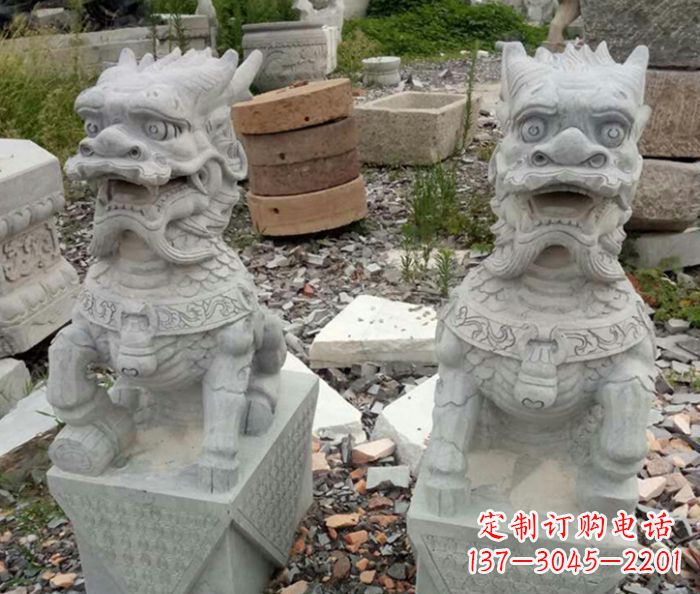 廊坊园林景观仿古麒麟石雕
