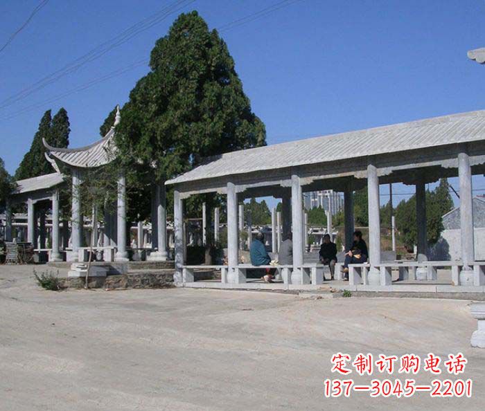 廊坊园林景观仿古石雕长廊凉亭 (2)