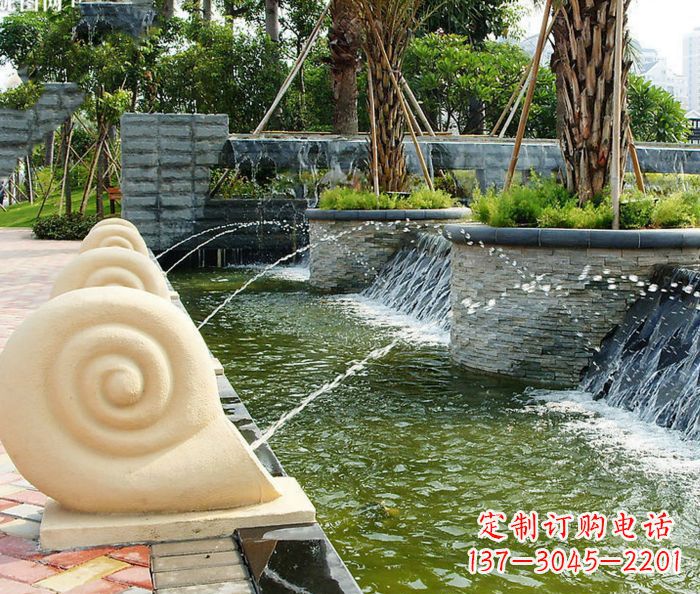 廊坊园林景观蜗牛喷泉石雕