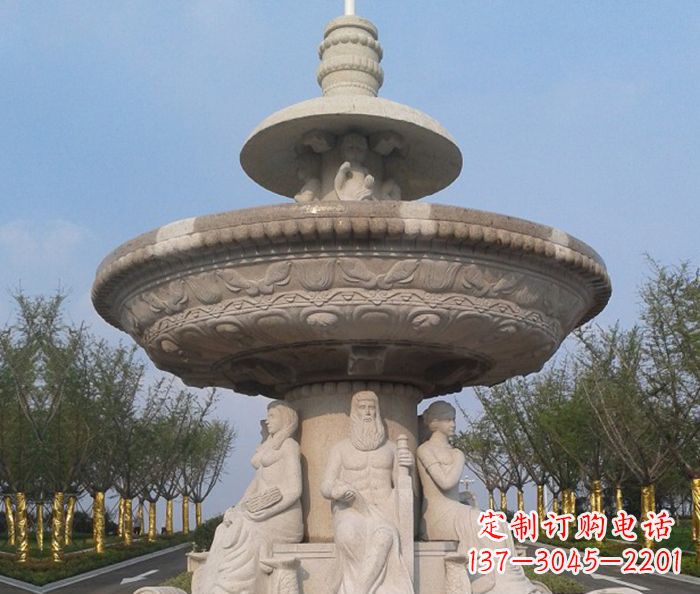 廊坊园林景观西方人物喷泉石雕 (2)