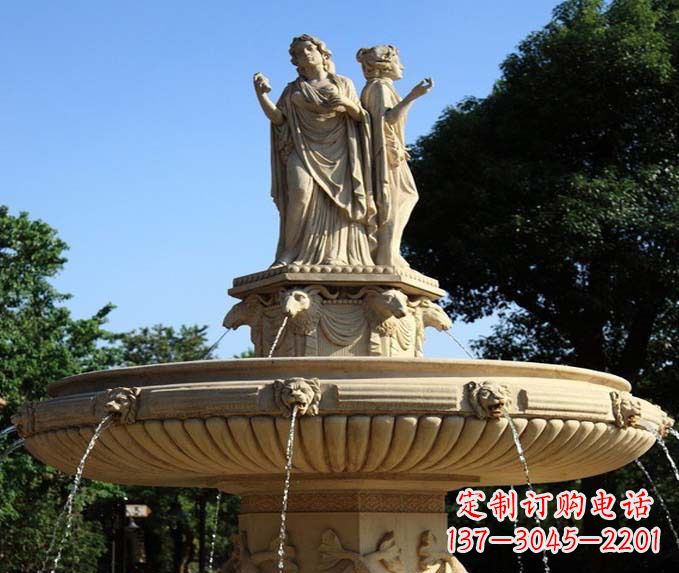 廊坊园林景观西方人物喷泉石雕