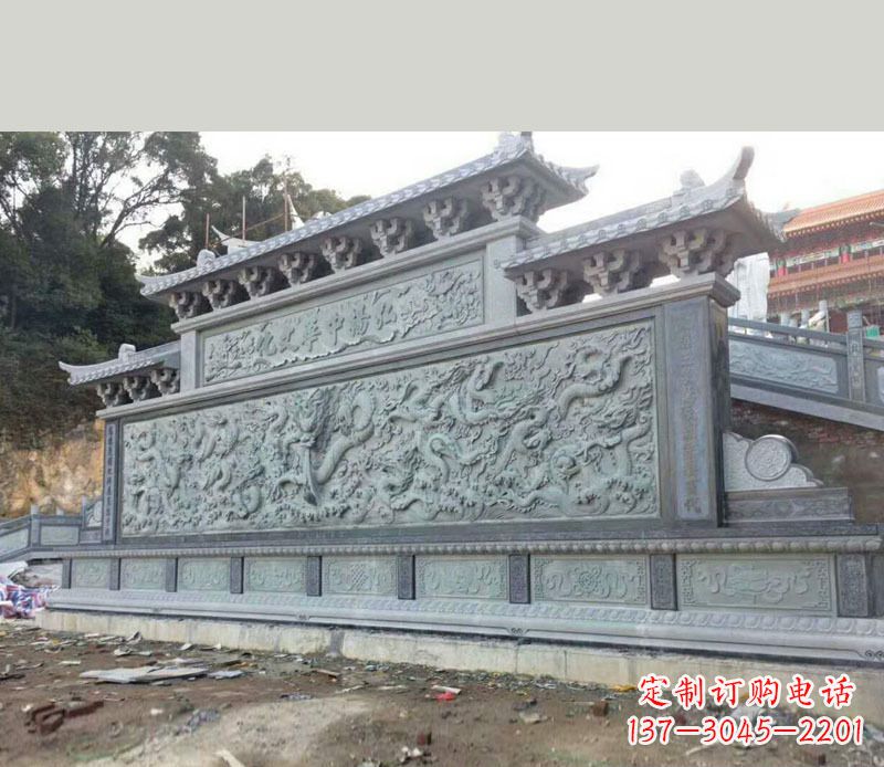廊坊园林九龙壁景观石雕 (2)