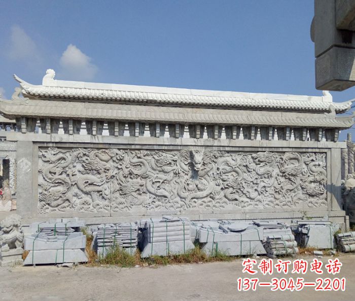 廊坊园林九龙壁石雕影壁 (3)