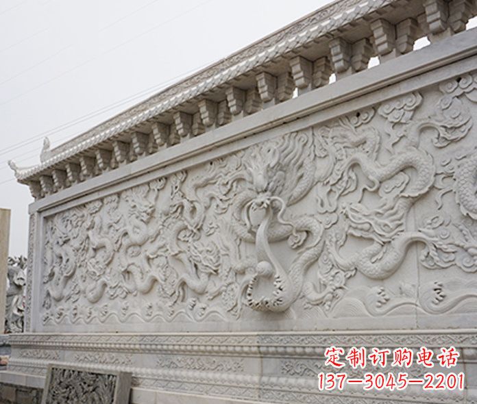 廊坊园林九龙壁石雕影壁 (5)