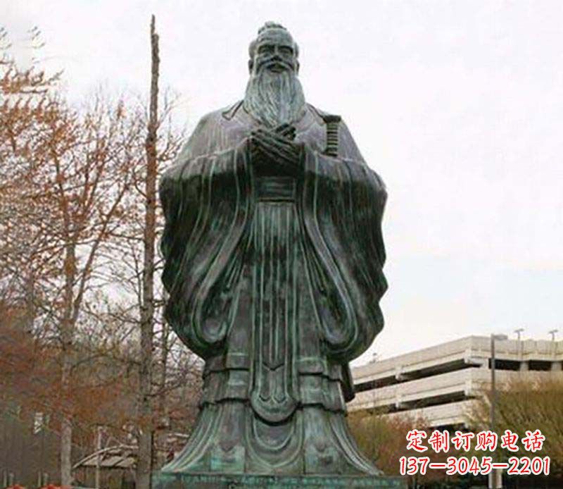 廊坊园林老子人物铜雕